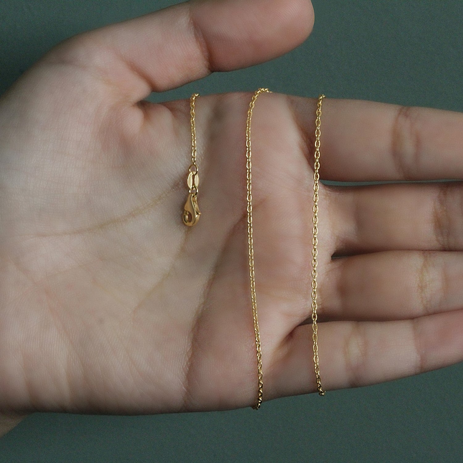 14k Yellow Gold Oval Cable Link Chain (1.50 mm) 7