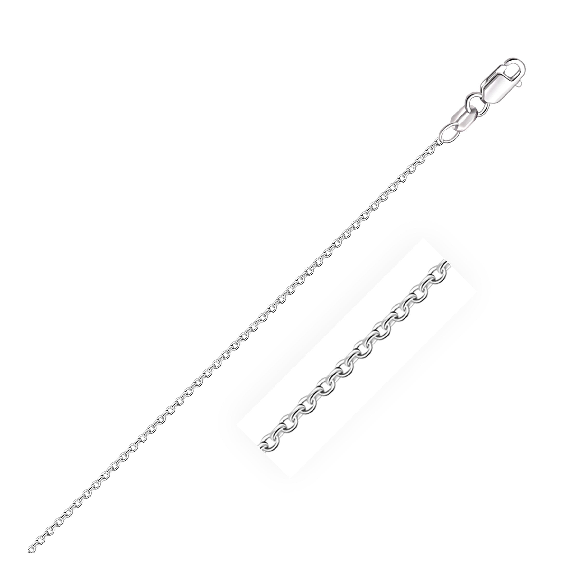 14k White Gold Oval Cable Link Chain (1.50 mm) 1