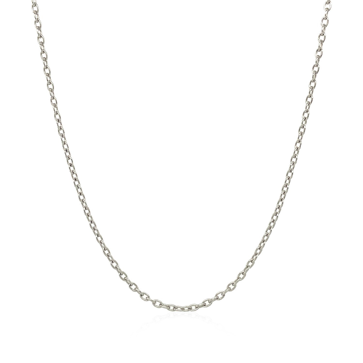 14k White Gold Oval Cable Link Chain (1.50 mm) 2