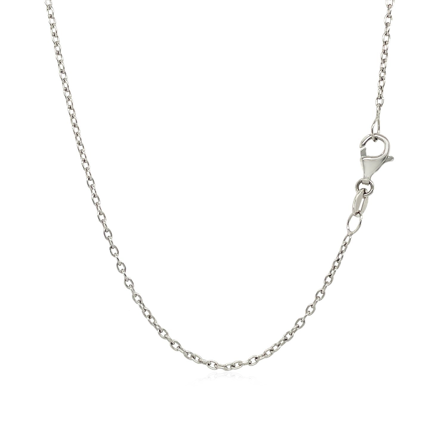 14k White Gold Oval Cable Link Chain (1.50 mm) 3