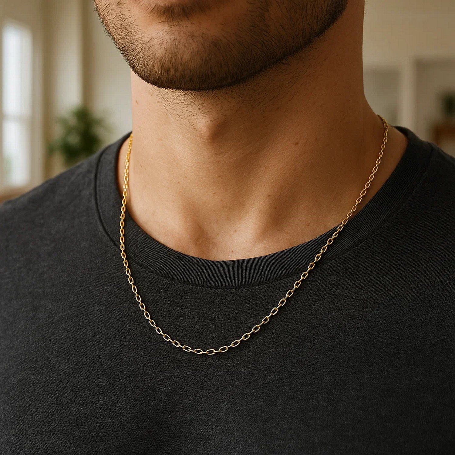 14k Yellow Gold Oval Cable Link Chain (1.20 mm) 11