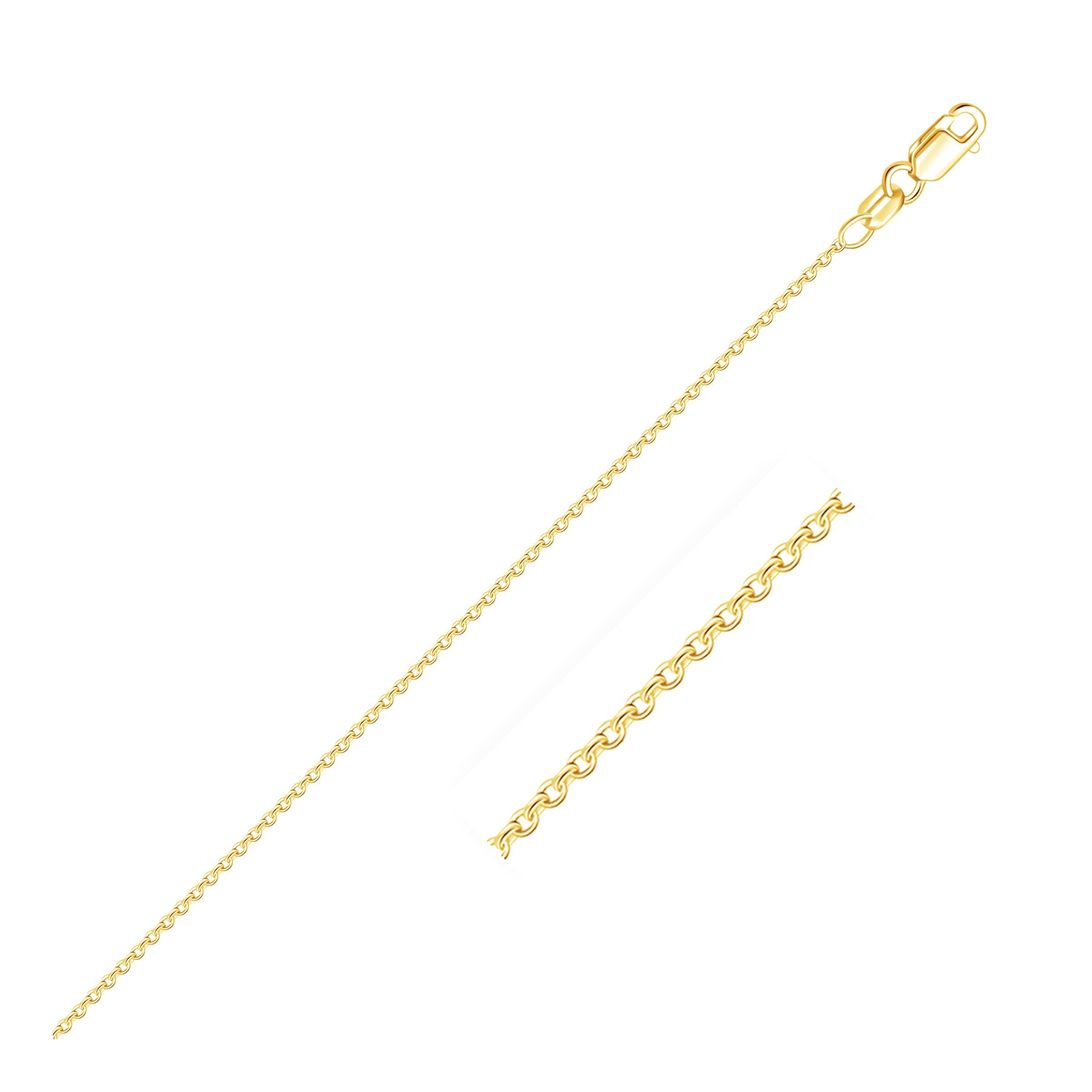 14k Yellow Gold Oval Cable Link Chain (1.20 mm) 1