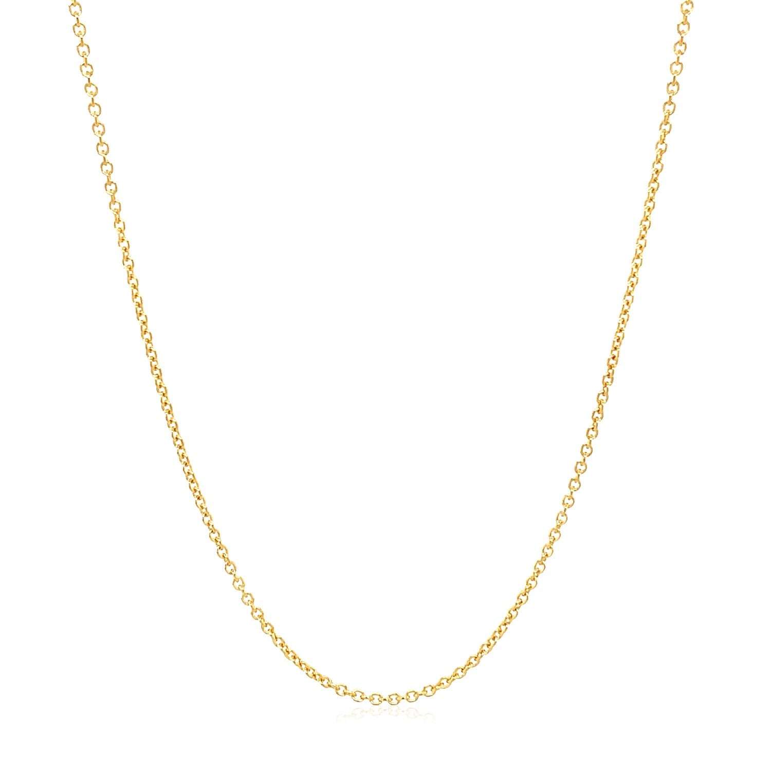 14k Yellow Gold Oval Cable Link Chain (1.20 mm) 2