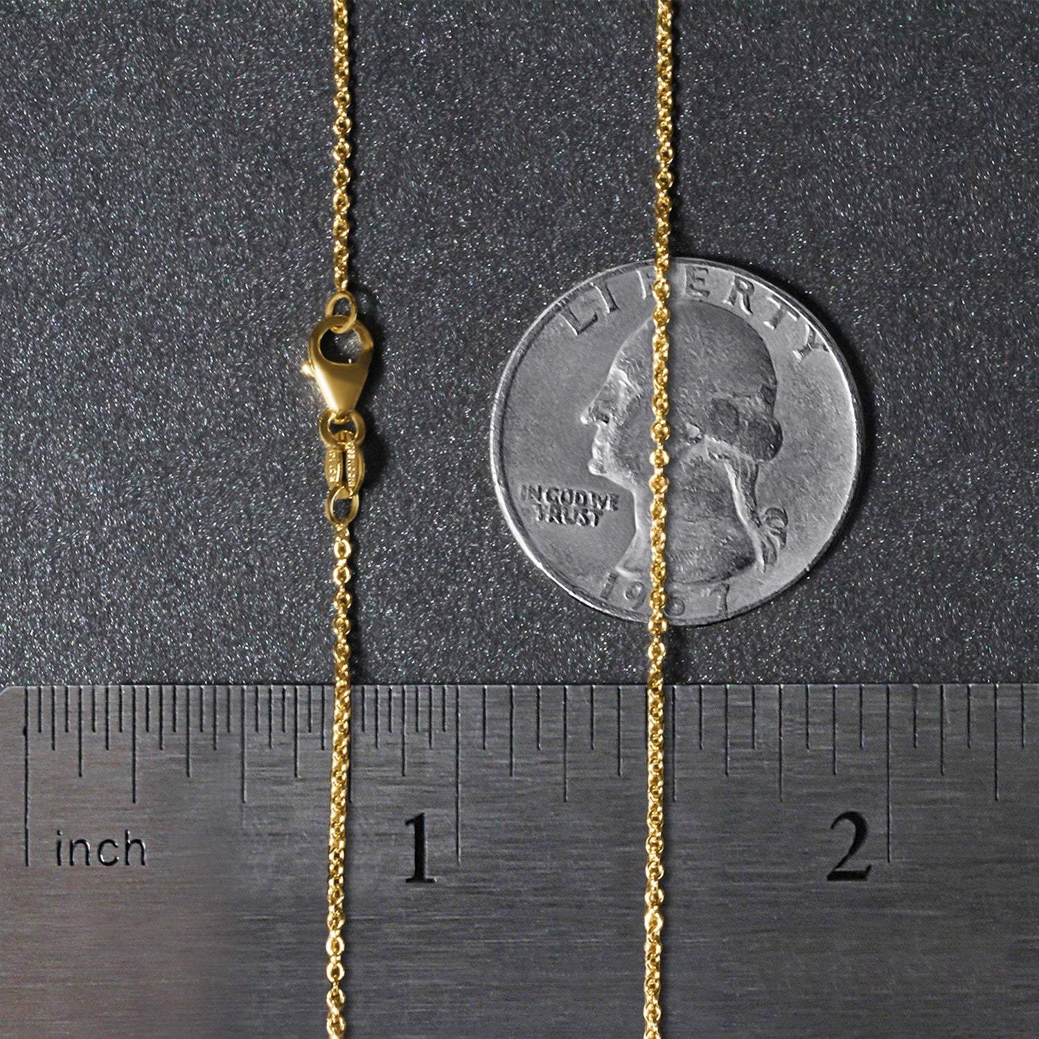 14k Yellow Gold Oval Cable Link Chain (1.20 mm) 7