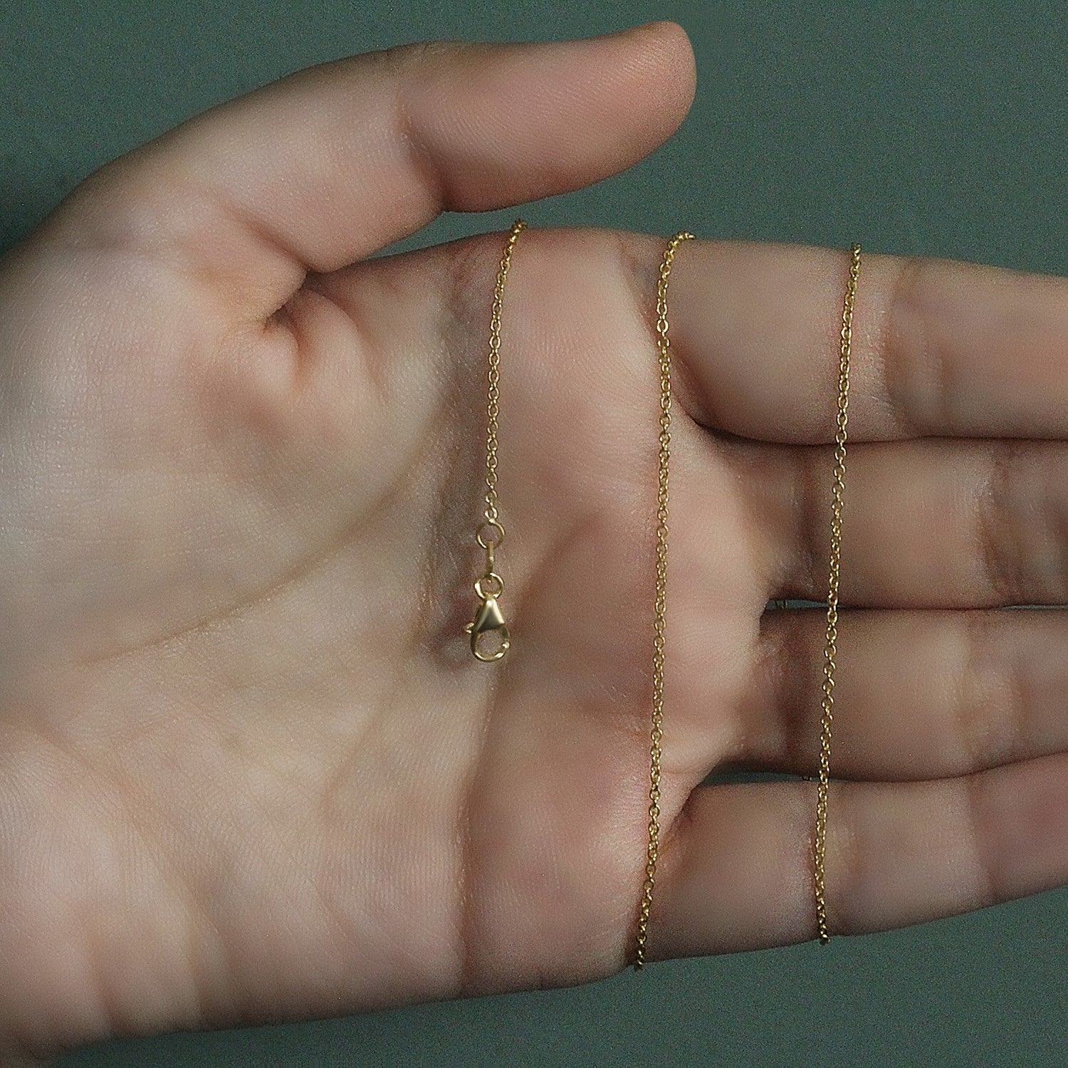 14k Yellow Gold Oval Cable Link Chain (1.20 mm) 8