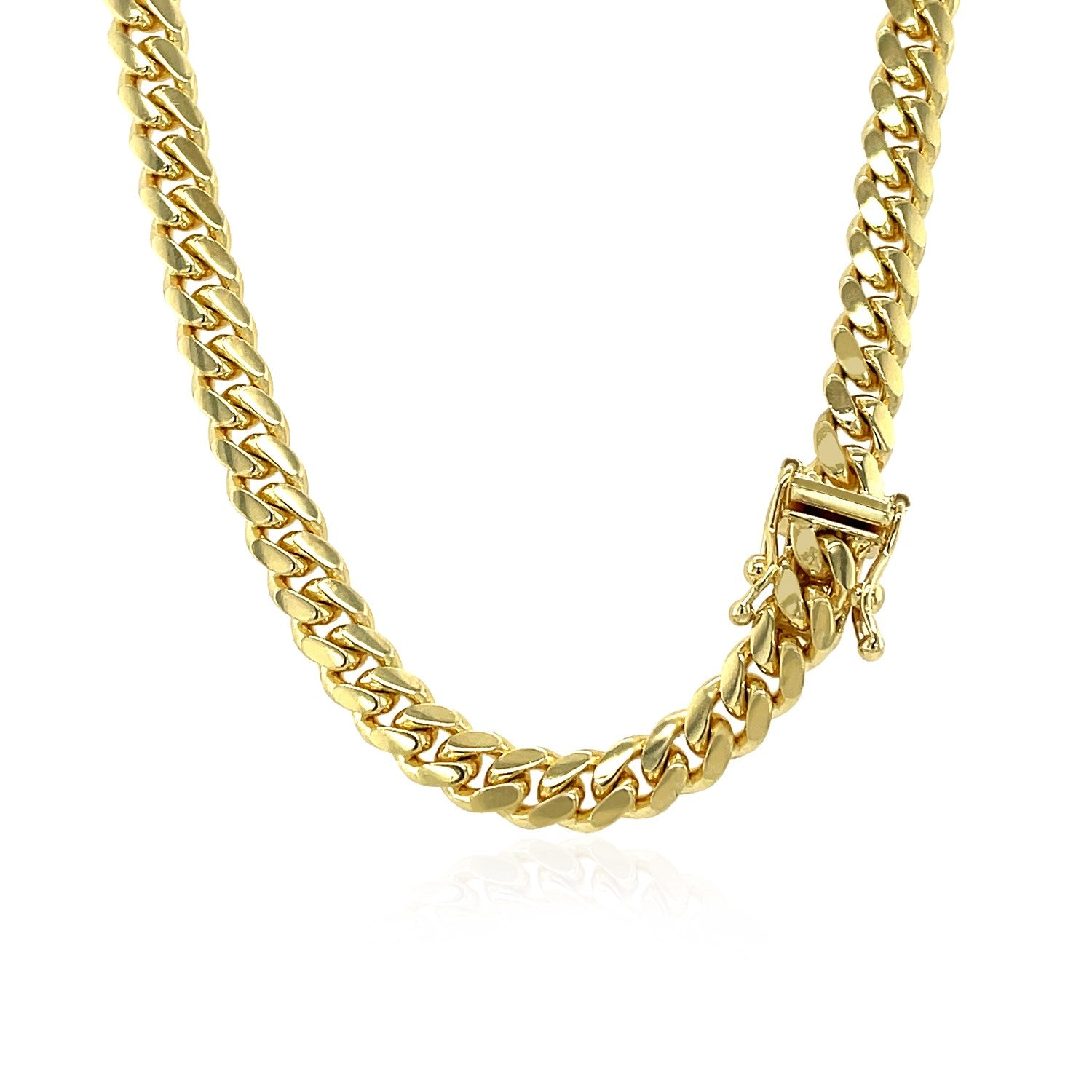 14k Yellow Gold Classic Miami Cuban Solid Chain (4.90 mm) 3