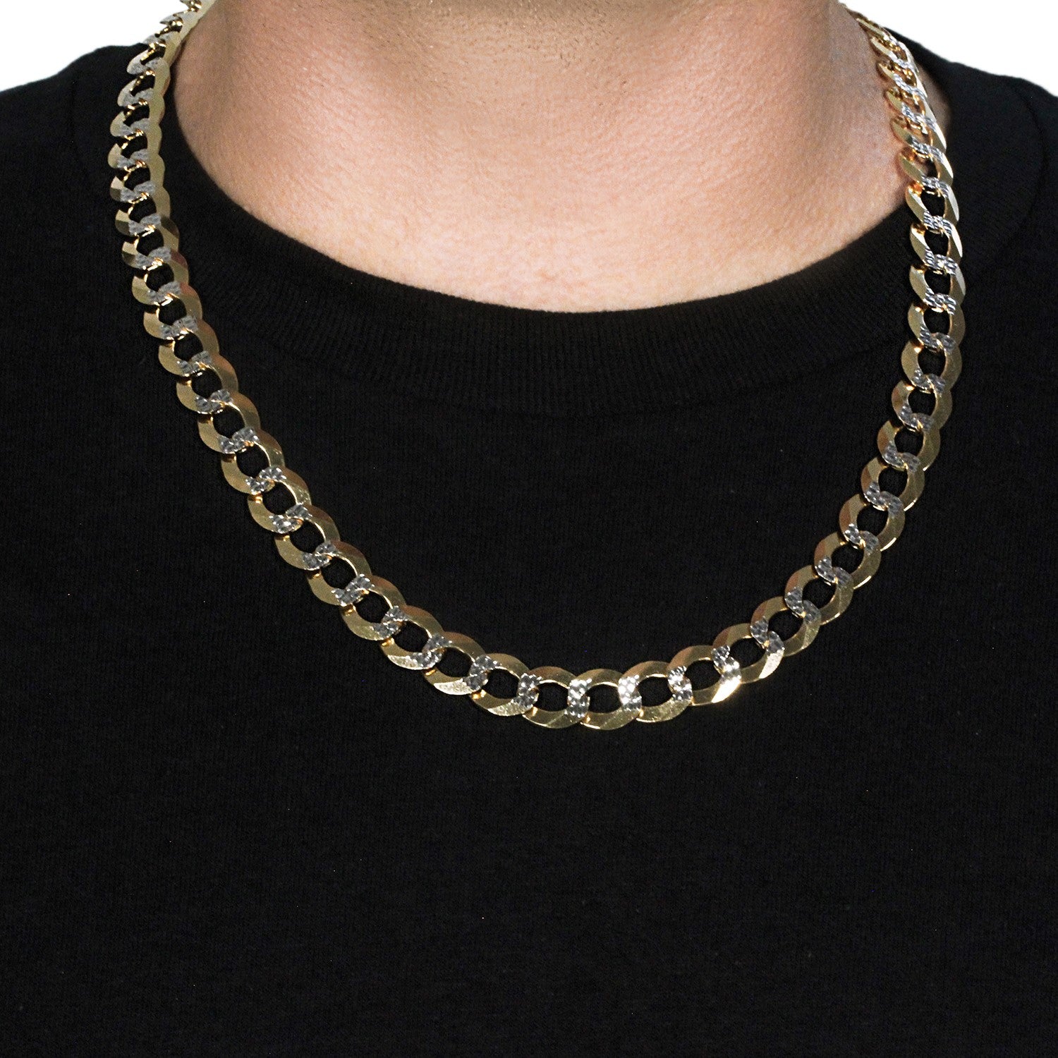 14k Two Tone Gold Pave Curb Chain (11.23 mm) 3