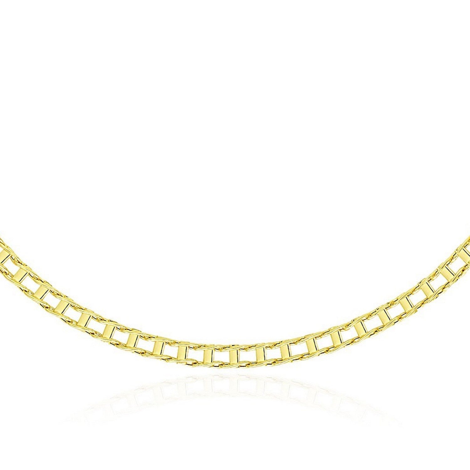 14k Yellow Gold Mens Necklace with Track Design Links (5.00 mm) 1