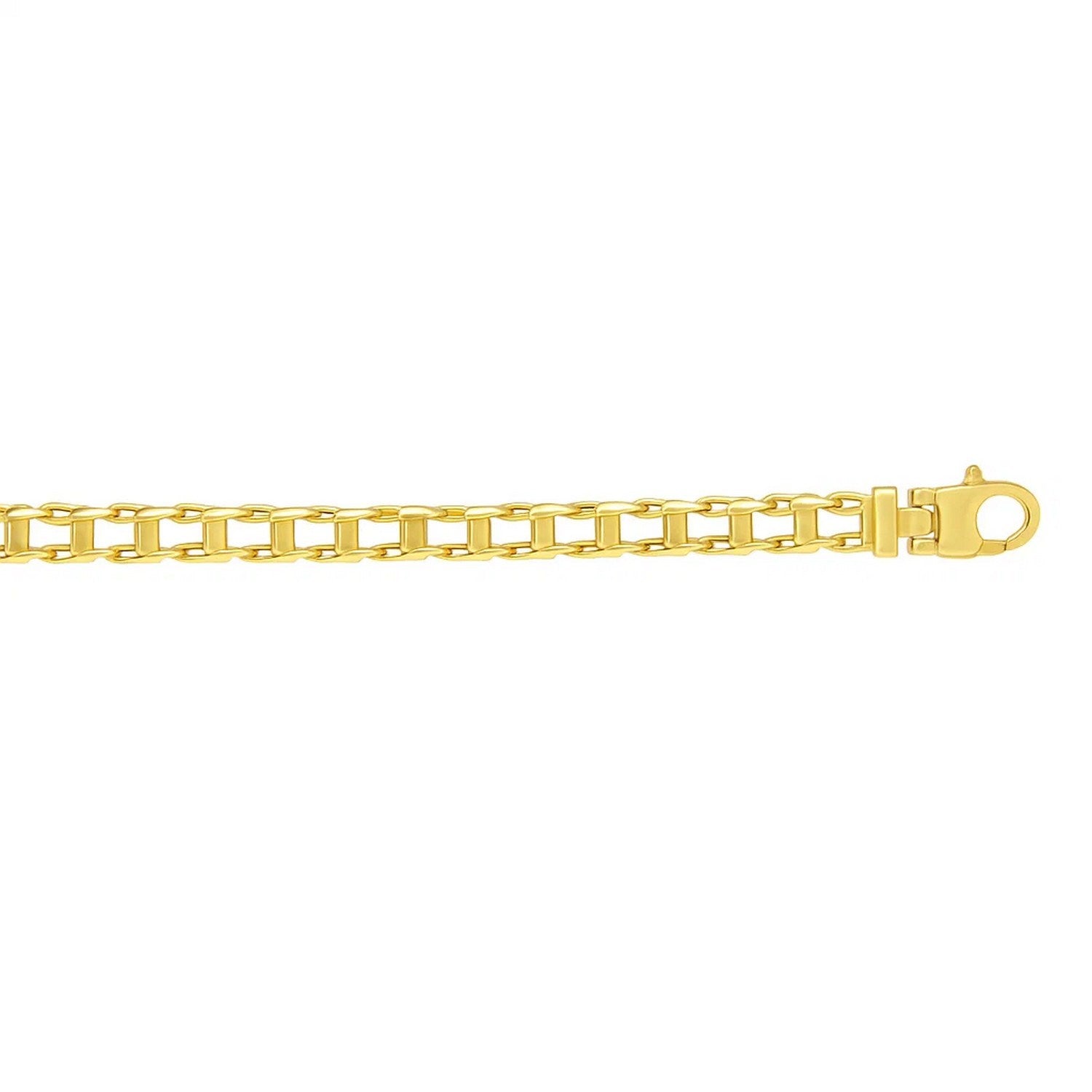 14k Yellow Gold Mens Necklace with Track Design Links (5.00 mm) 4