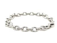 Sterling Silver Rhodium Plated Fancy Charm Bracelet (6.70 mm) 29