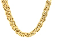 14k Yellow Gold Byzantine Motif Chain Necklace 30
