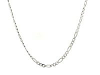 14k White Gold Solid Figaro Chain (2.60 mm) 42