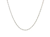 14k White Gold Round Cable Link Chain (1.50 mm) 22