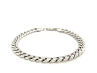 14k White Gold Miami Cuban Semi Solid Bracelet (7.00 mm) 9