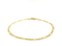 14k Yellow Gold Solid Figaro Bracelet (2.80 mm) 10
