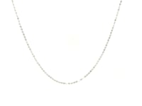 14k White Gold Diamond-Cut Bead Chain (0.90 mm) 22