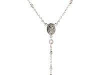 Fine Rosary Chain and Bead Necklace in Sterling Silver 9