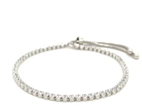 Adjustable Tennis Style Bracelet with Cubic Zirconia in Sterling Silver(4.00 mm) 18