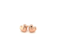 14k Rose Gold Puffed Heart Shape Shiny Earrings 5