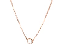 14k Rose Gold 17 inch Necklace with Round White Topaz 32