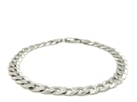 Rhodium Plated Sterling Silver Curb Style Bracelet (7.20 mm) 27