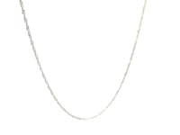 14k White Gold Singapore Chain 0.8mm (0.81 mm) 15