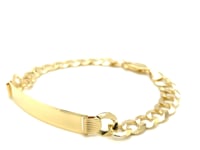 14k Yellow Gold 8 1/2 inch Mens Curb Chain ID Bracelet (8.30 mm) 8
