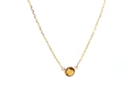 14k Yellow Gold 17 inch Necklace with Round Citrine 23