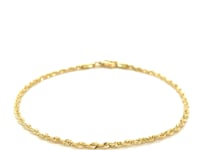 10k Yellow Gold Solid Diamond Cut Rope Bracelet (1.80 mm) 9