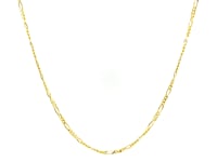 14k Yellow Gold Solid Figaro Chain (1.30 mm) 9