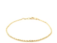 10k Yellow Gold Solid Diamond Cut Rope Bracelet (1.60 mm) 8