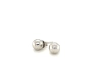 14k White Gold Classic Round Stud Earrings (5.0 mm) 9