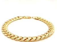 14k Yellow Gold Miami Cuban Semi Solid Bracelet (8.00 mm) 11