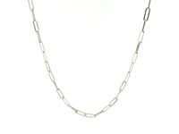 14K White Gold Delicate Paperclip Chain (2.10 mm) 27