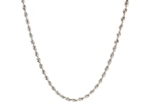 14k White Gold Solid Diamond Cut Rope Chain (2.50 mm) 14