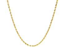 14k Yellow Gold Solid Diamond Cut Rope Chain (1.60 mm) 7