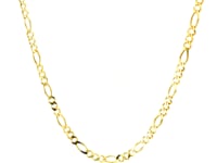 14k Yellow Gold Solid Figaro Chain (2.80 mm) 24