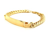 14k Yellow Gold Mens ID Cuban Chain Bracelet (8.00 mm) 7