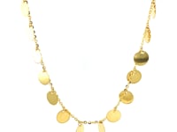 Choker Necklace with Polished Discs in 14k Yellow Gold 13