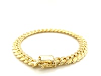 14k Yellow Gold Classic Miami Cuban Solid Bracelet (8.20 mm) 12