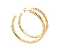 14k Yellow Gold Polished Hoop Earrings(4x40mm) 8