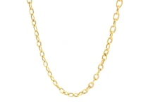 14k Yellow Gold Pendant Chain with Textured Links (3.3 mm) 2