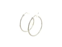 14k White Gold Polished Hoop Earrings (1.5x30mm) 8