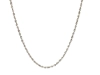 14k White Gold Solid Diamond Cut Rope Chain (1.80 mm) 16