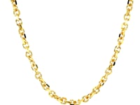 14k Yellow Gold Diamond Cut Cable Link Chain (3.70 mm) 18