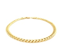 14k Yellow Gold Miami Cuban Semi Solid Bracelet (4.50 mm) 8