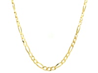 14k Yellow Gold Solid Figaro Chain (3.80 mm) 56