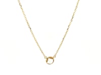 14k Yellow Gold 17 inch Necklace with Round White Topaz 23