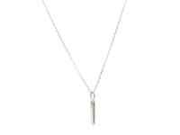 14k White Gold Bar Pendant with Diamonds 15