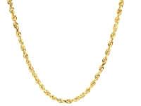 14k Yellow Gold Solid Diamond Cut Rope Chain (3.00 mm) 17